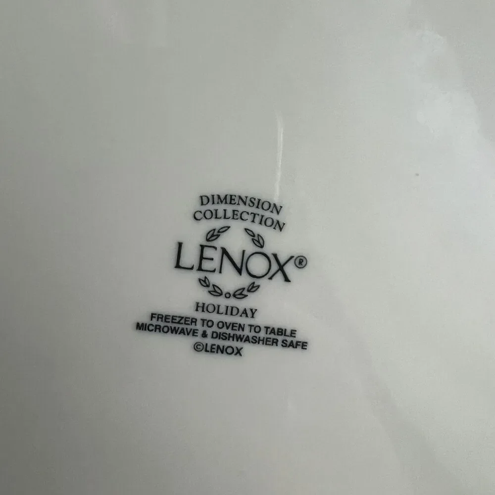 Lenox Holiday Dimension Round Vegetable Bowl Holiday Holly 7.75